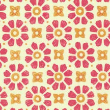 Red and Orange Stamped Flower Print Italian Paper ~ Carta Varese Italy